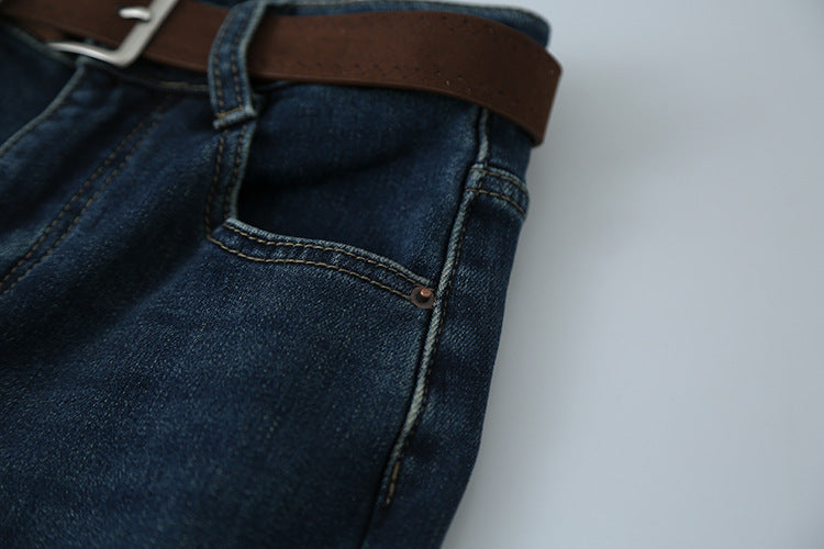 【LD3286】實拍S~XL冬季植絨加絨高腰彈力牛仔褲+鑰匙扣251103