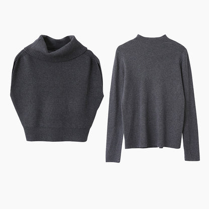 【LD11065】實拍半高領針織衫+針織背心251209