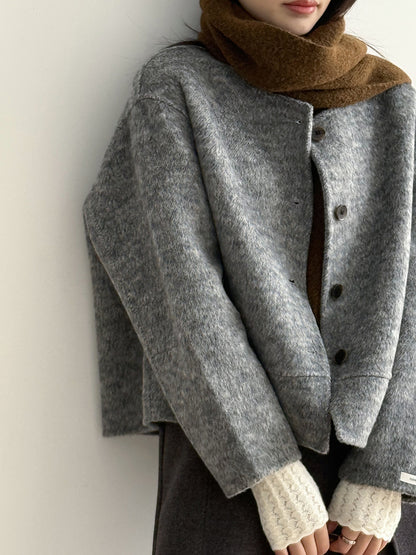 【Y8522】實拍高單氣質簡約綿羊毛呢外套（棉羊毛52%)251106