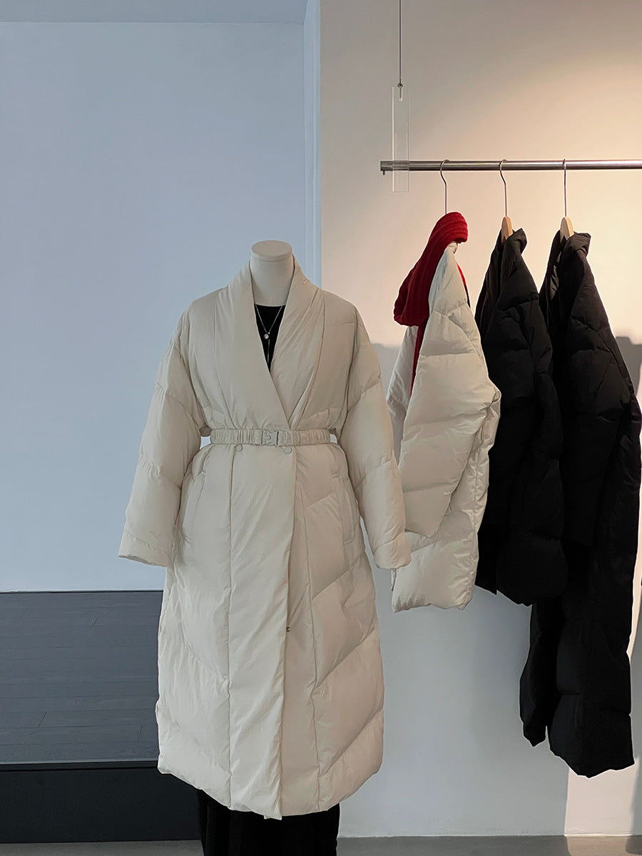 【cimz6386】實拍歐美大氣抗寒鎖温收腰氣質羽絨外套（白鴨絨90%)251120