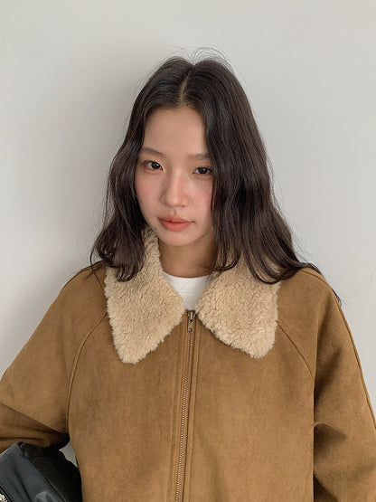 【LD3298】實拍冬季必備厚款短款麂皮絨機車外套251103