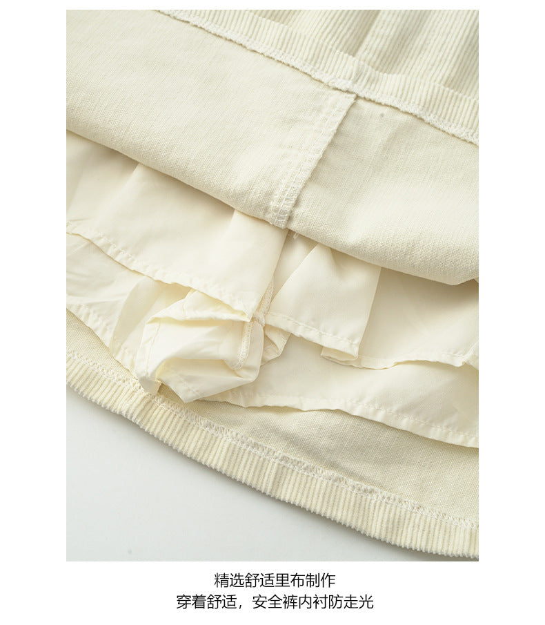 【H562】實拍秋冬S~XL必備復古高腰燈芯絨A字裙251021