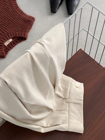 【cim1653】實拍秋日必備高腰壓褶大擺西裝褲251030