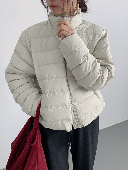 【LD11067】實拍簡約設計保暖立領含絨棉服外套（白鴨絨50%)
251209