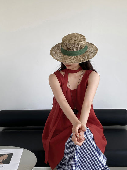 【cimzY819】法式復古女伶🍒復古無袖背心+顯瘦八分休閒褲260506