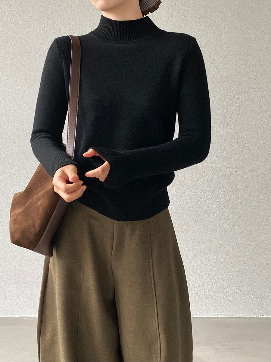 【cimz1190】實拍一體絨加絨加厚保暖小高領針織衫251120