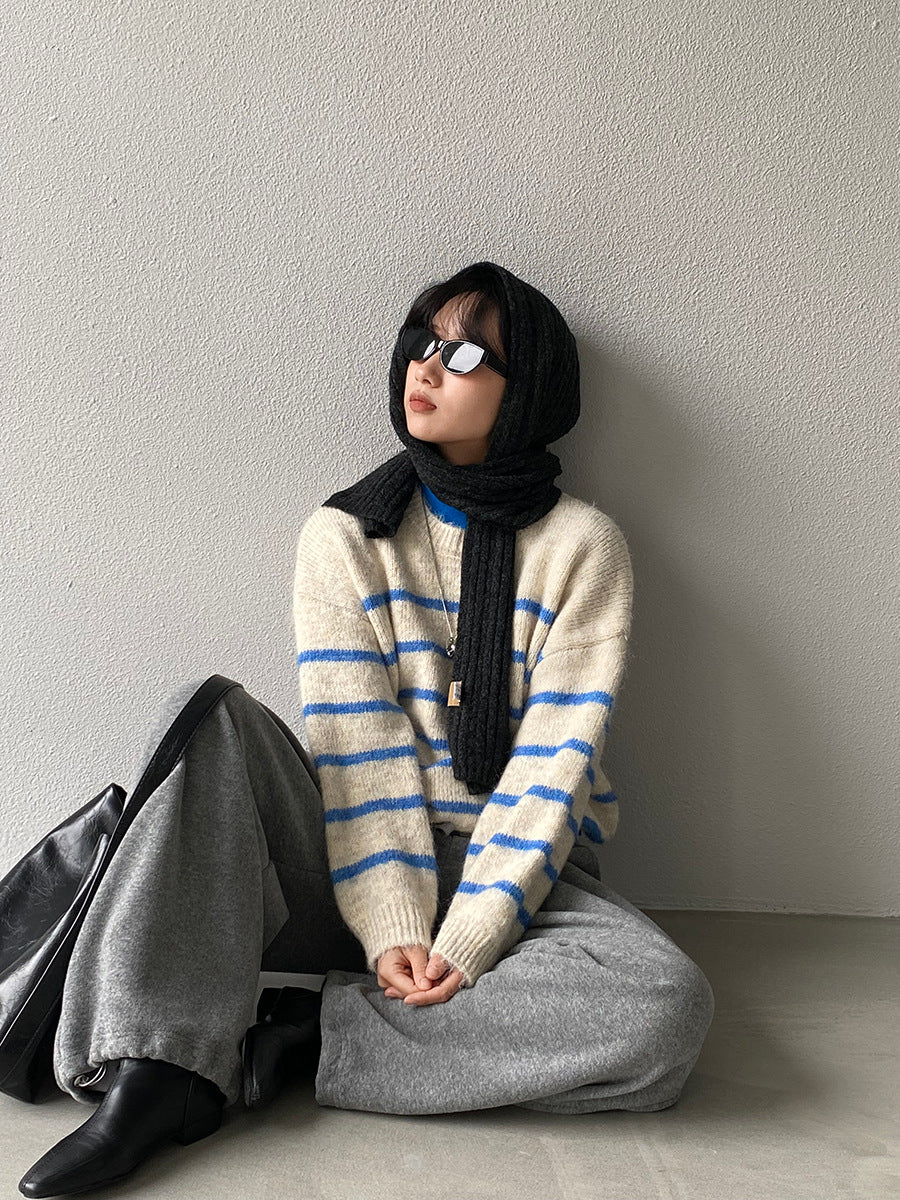 【cimz8925】實拍冬季復古圓領氣質針織毛衣251120