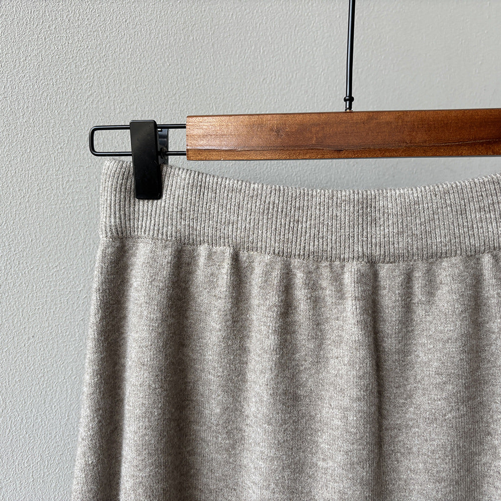 【Y0723】實拍冬季簡約針織大擺A字裙（棉羊毛4%)251106