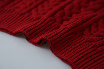 【LD11003】實拍冬季加厚麻花長袖圓領毛衣251110