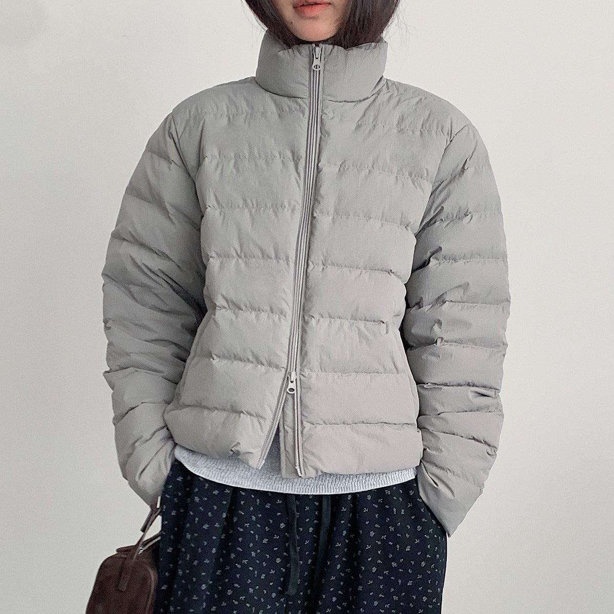 【LD11067】實拍簡約設計保暖立領含絨棉服外套（白鴨絨50%)
251209