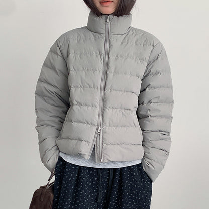 【LD11067】實拍簡約設計保暖立領含絨棉服外套（白鴨絨50%)
251209