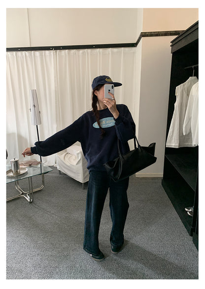 【H5478】實拍秋冬韓國質感刺繡棉質舒適衞衣251109