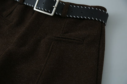 【LD11011】實拍S~XL設計感毛呢西裝闊腿褲251110