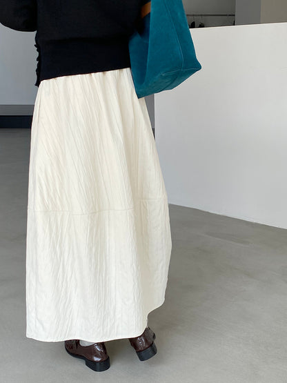 【cim1708】實拍秋冬法式寂靜高腰加厚微花苞A字裙251030