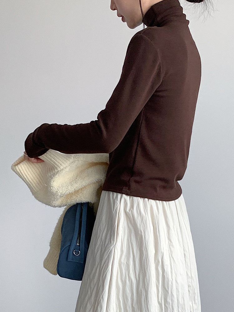 【LD11012】實拍加厚半高領6色打底長袖t恤251110