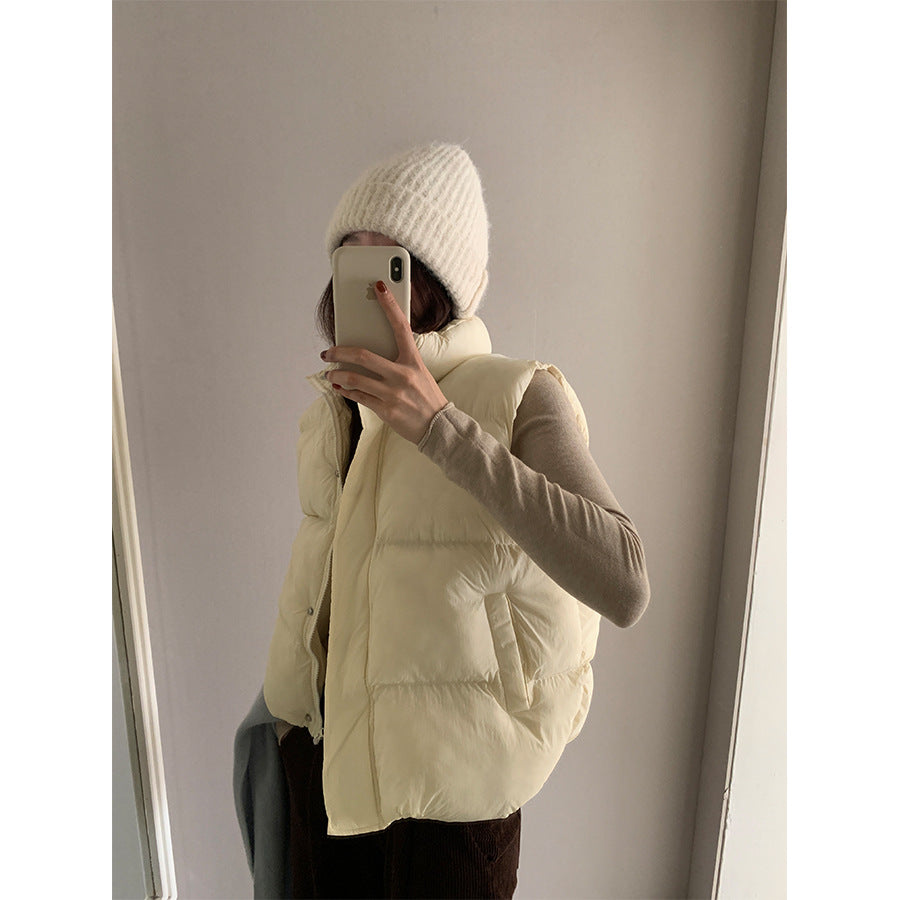 【H5474】實拍秋冬簡約立領保暖棉服背心251109