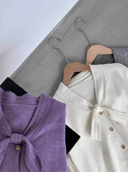 【cimJ8902】實拍氣質小香蝴蝶结針織開衫251114