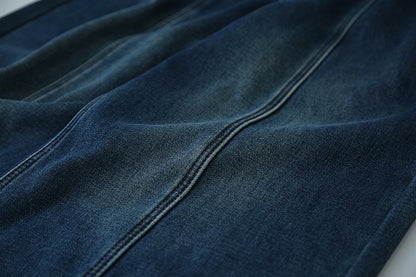 【LD11020】實拍S~XL加絨加厚復古水洗做舊彎刀闊腿牛仔褲251110