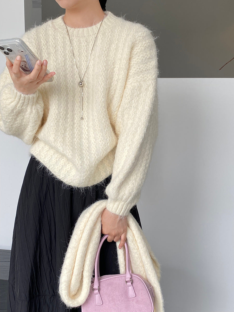 【cimz0672】實拍細緻閃亮針織毛衣+圍巾251128