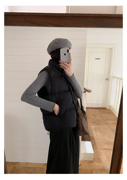 【H5474】實拍秋冬簡約立領保暖棉服背心251109