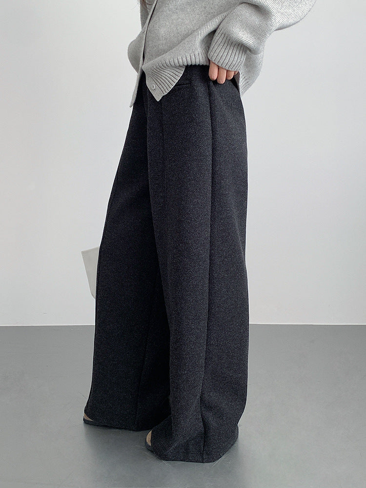 【LD11011】實拍S~XL設計感毛呢西裝闊腿褲251110