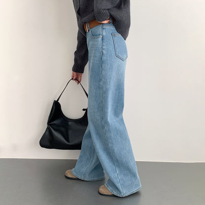 【LD11010】實拍S~XL復古加絨加厚高腰直筒牛仔褲251110