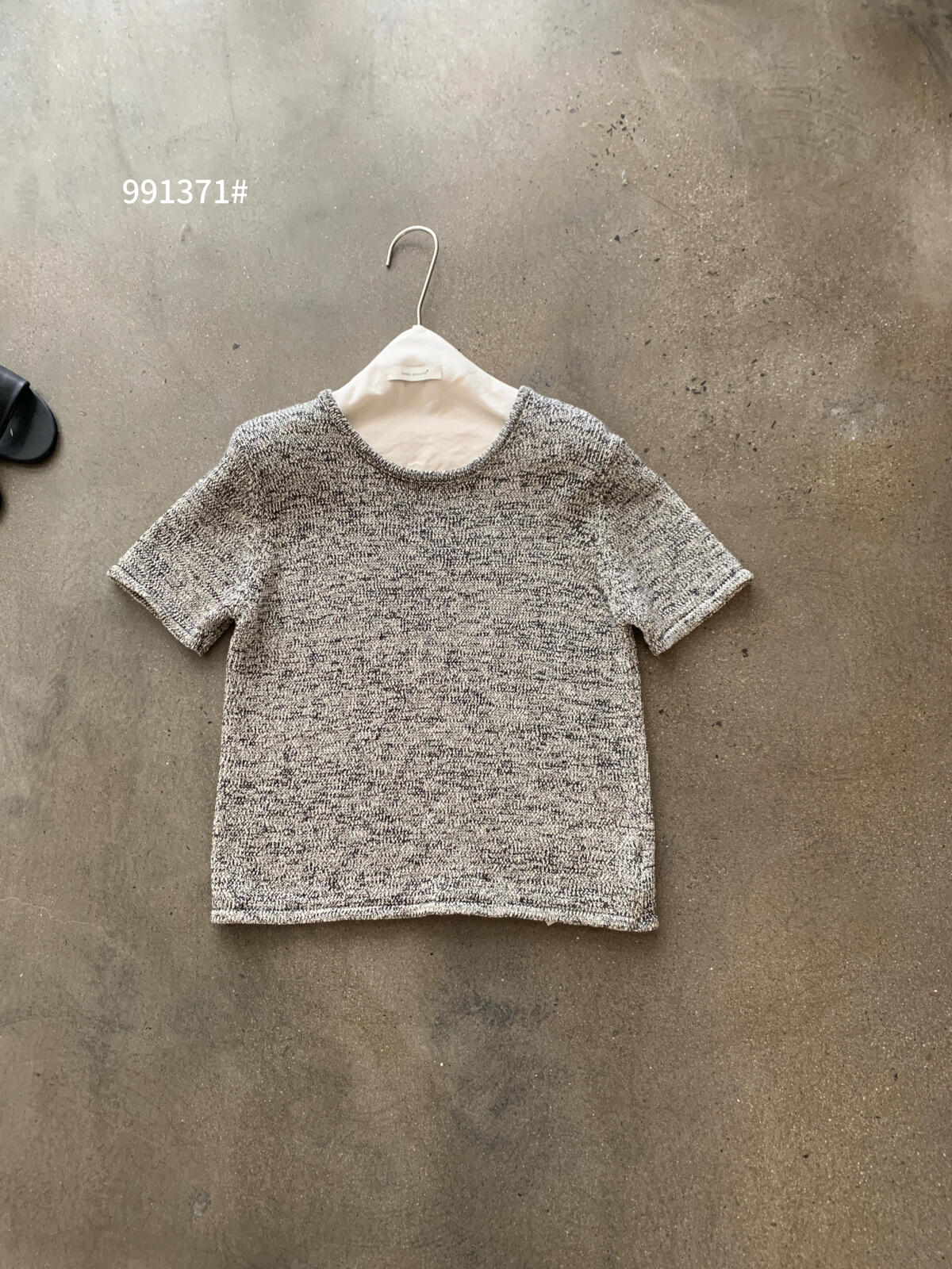 【LR991371】實拍imiss高級感氣質！高級感混雜色圓領短袖針織衫260305