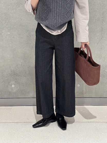 【cim6121】實拍超顯瘦顯腿直彈性九分黑色牛仔褲251030