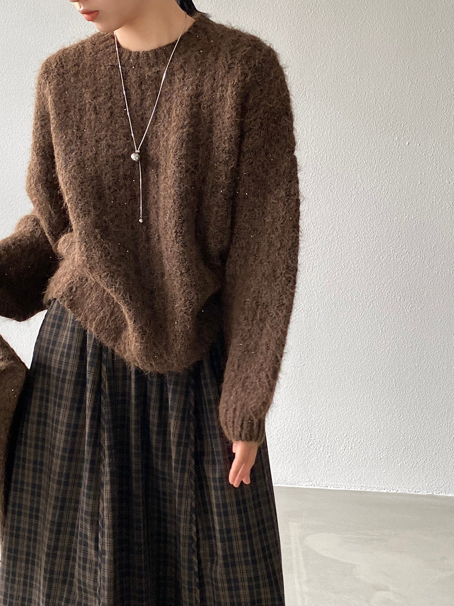 【cimz0672】實拍細緻閃亮針織毛衣+圍巾251128