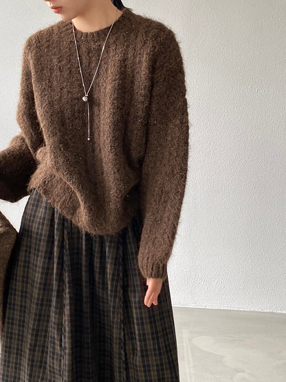 【cimz0672】實拍細緻閃亮針織毛衣+圍巾251128