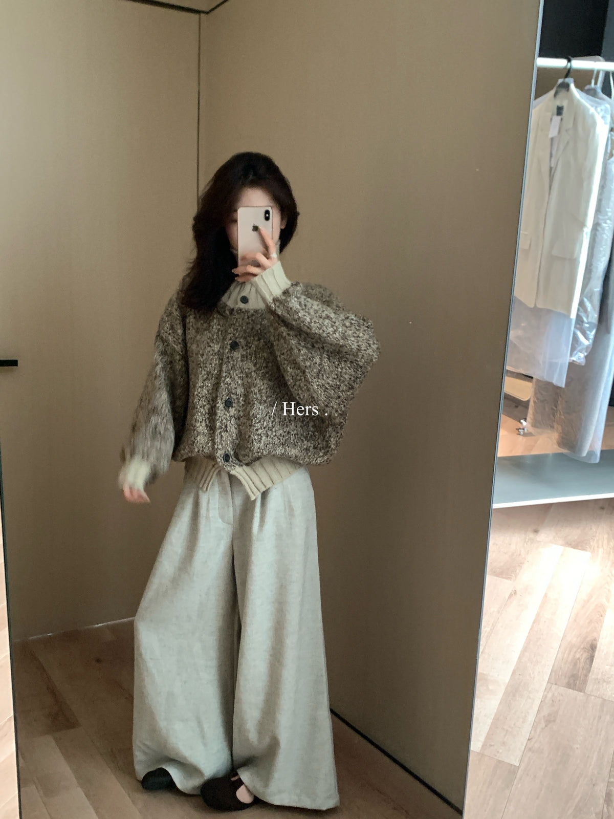 【L92665】實拍hers簡約個性高領保暖針織外套251215