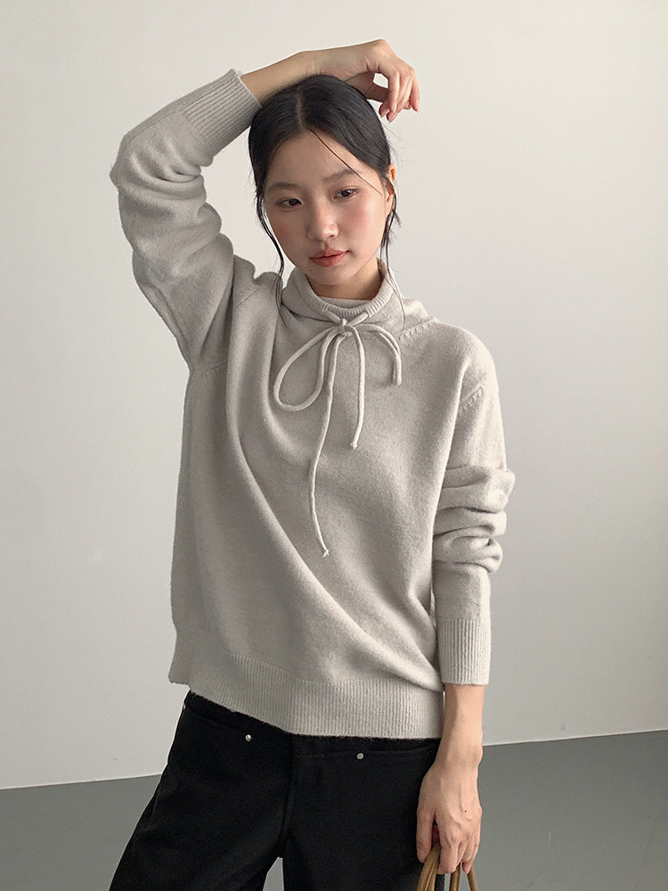 【LD3294】實拍慵懶復古立領羊駝絨針織衫251103