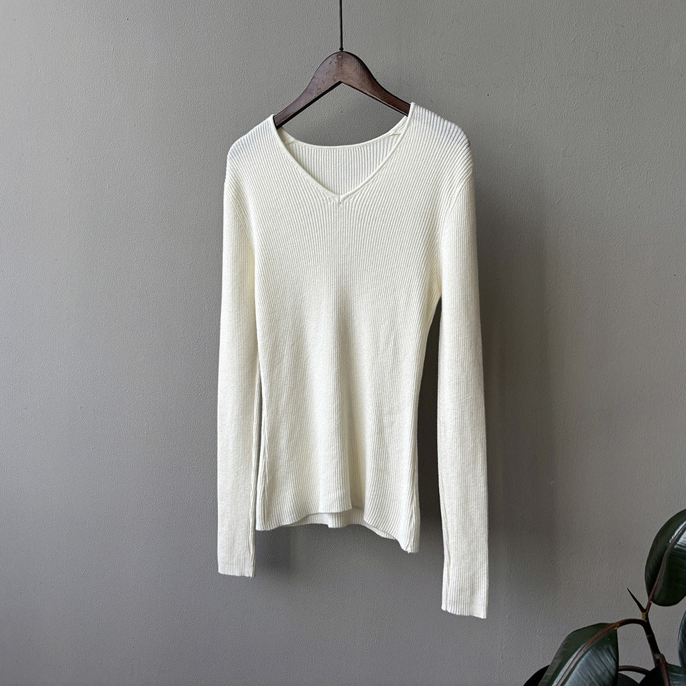 【YP313】實拍冬季氣質簡約v領針織衫251113
