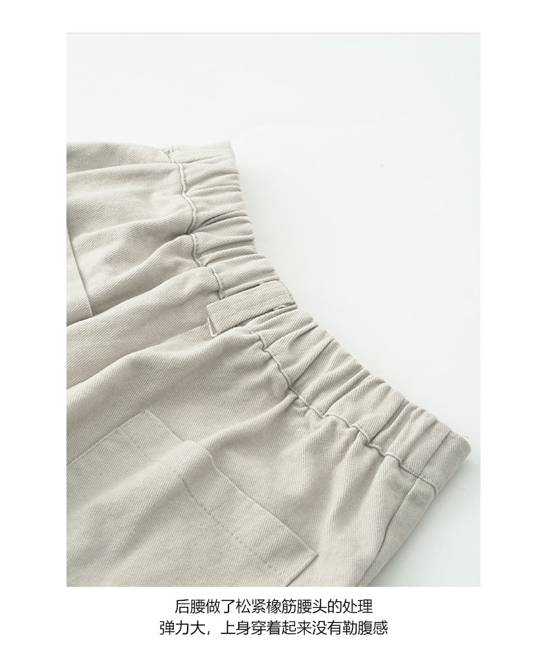 【H566】實拍秋冬高腰斜紋棉挺版西裝長褲（後鬆緊腰）251021