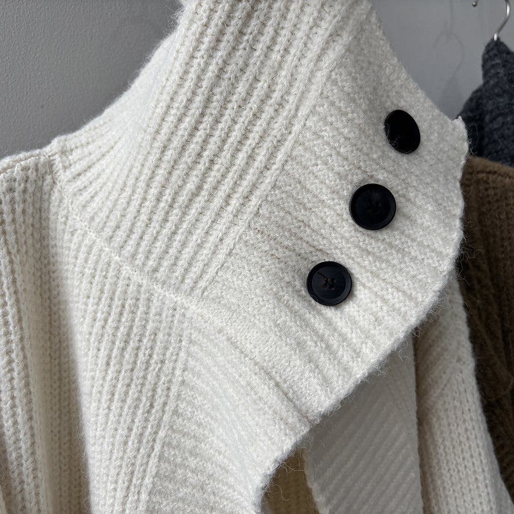 【Y913】實拍大翻領長針織大外套251106