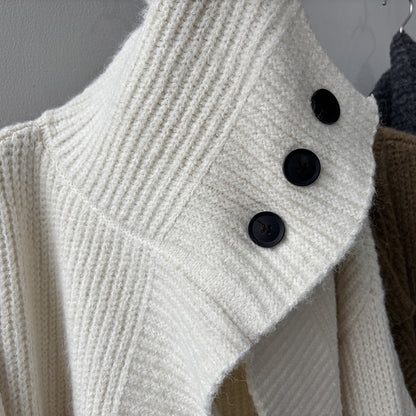 【Y913】實拍大翻領長針織大外套251106