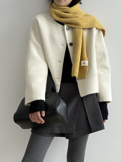 【Y8522】實拍高單氣質簡約綿羊毛呢外套（棉羊毛52%)251106