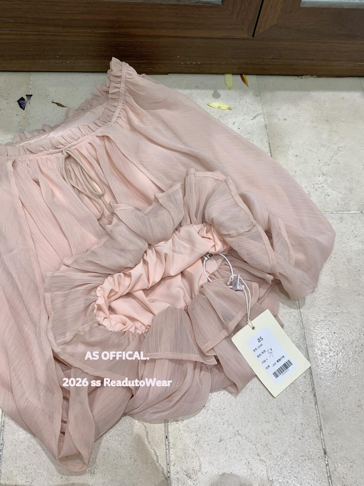 【L26366】實拍法式純慾溫柔風🕊️氣質百搭顯瘦一字領雪紡上衣260330