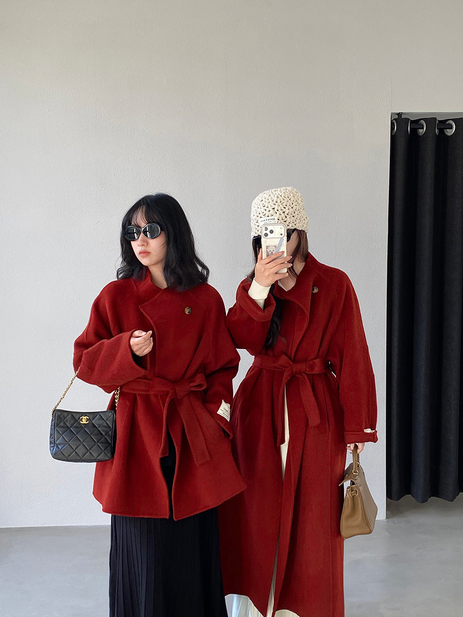 【cimz6616】實拍高級大氣厚款立領雙面羊毛呢大衣外套（羊毛100)251120