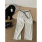 【LWGWE7714】實拍夏季顯瘦美式寬鬆休閒白色直筒牛仔褲(配腰帶)240311