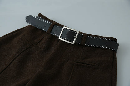 【LD11011】實拍S~XL設計感毛呢西裝闊腿褲251110