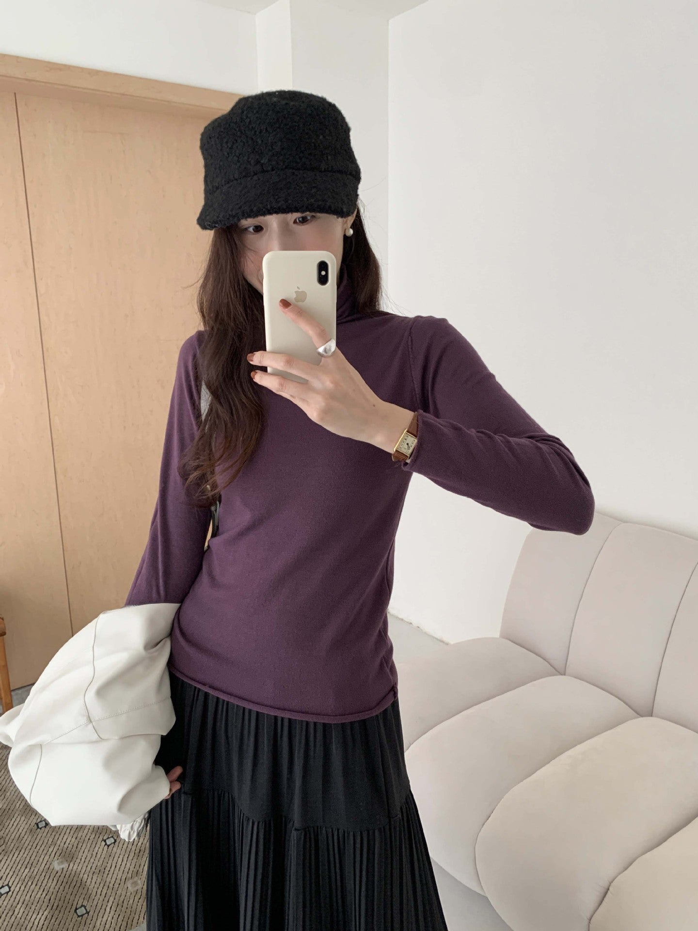 【H5481】實拍基礎6色堆堆領毛針織T恤251109