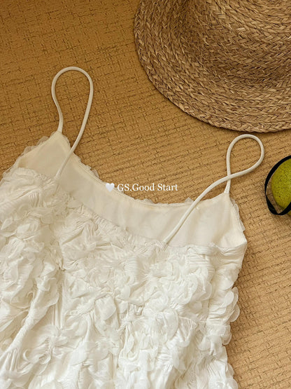 【LM0136X】夏日法式純慾風🕊️仙氣網紗立體花朵細肩帶娃娃裝260323