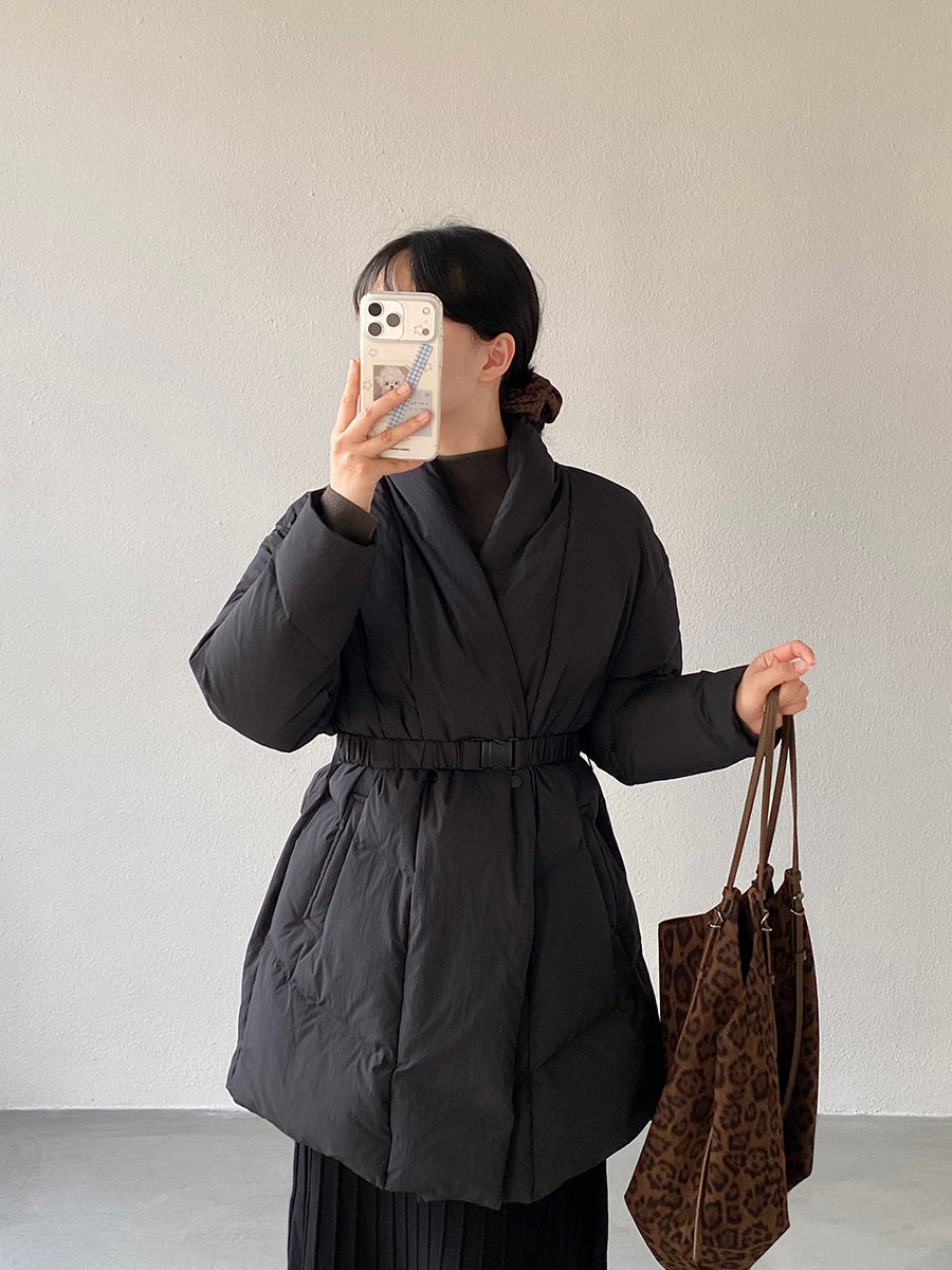 【cimz6386】實拍歐美大氣抗寒鎖温收腰氣質羽絨外套（白鴨絨90%)251120