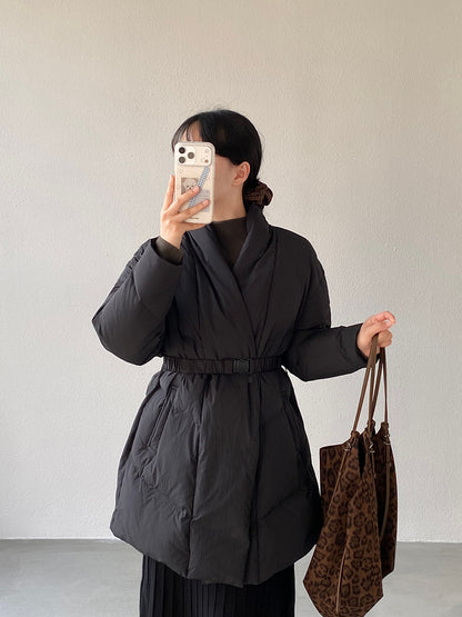 【cimz6386】實拍歐美大氣抗寒鎖温收腰氣質羽絨外套（白鴨絨90%)251120