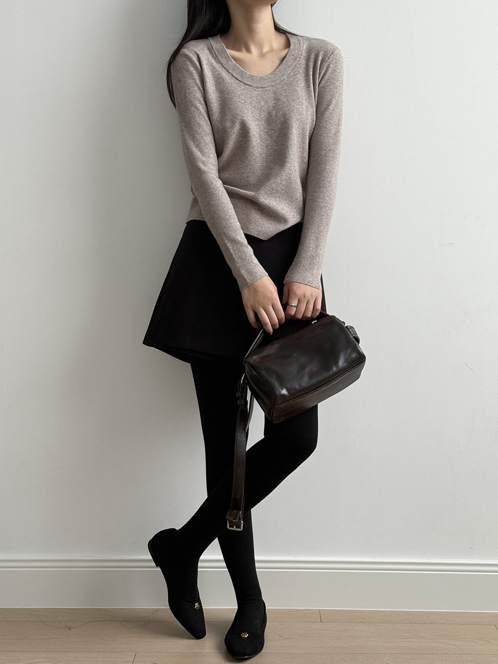 【Y275】實拍冬季U領長袖針織衫251106