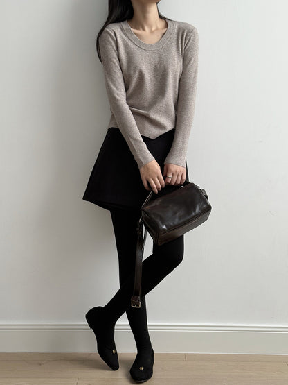 【Y275】實拍冬季U領長袖針織衫251106