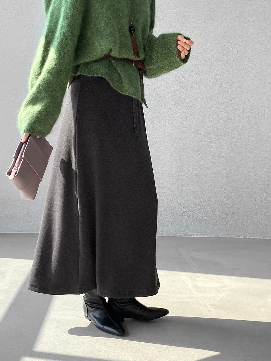 【cimz1722】實拍高級雙面絨感保暖顯瘦直筒裙251201