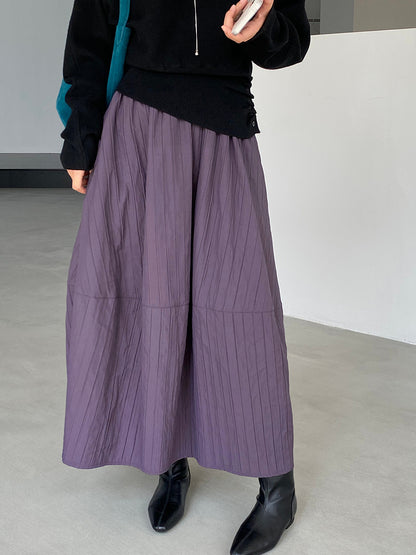 【cim1708】實拍秋冬法式寂靜高腰加厚微花苞A字裙251030