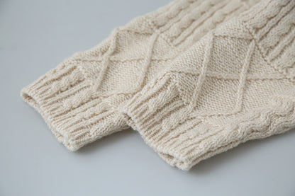 【LD3297】實拍復古立體厚實絞花大翻領毛衣外套251103